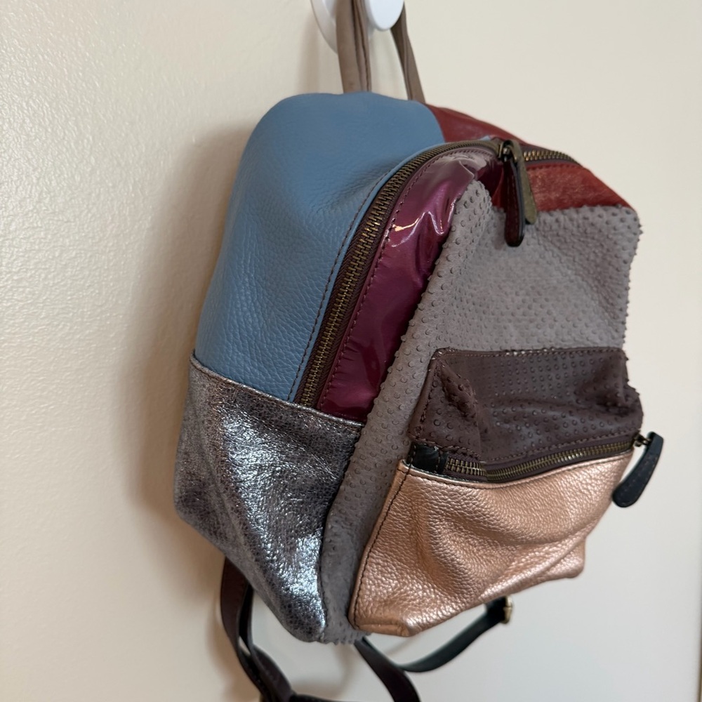 REFLEUR Patchwork Leather Colorful Mini Backpack - Picture 3 of 9